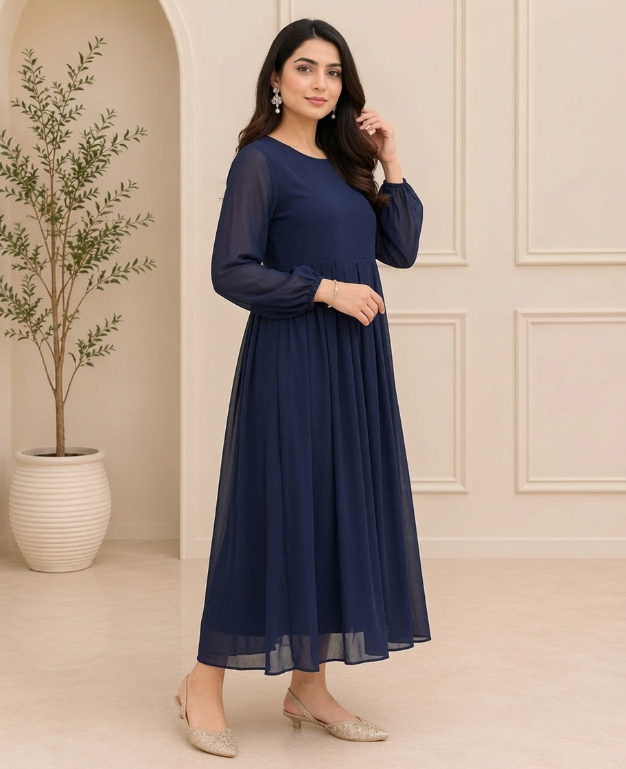 Mid-Short Deep Navy Blue