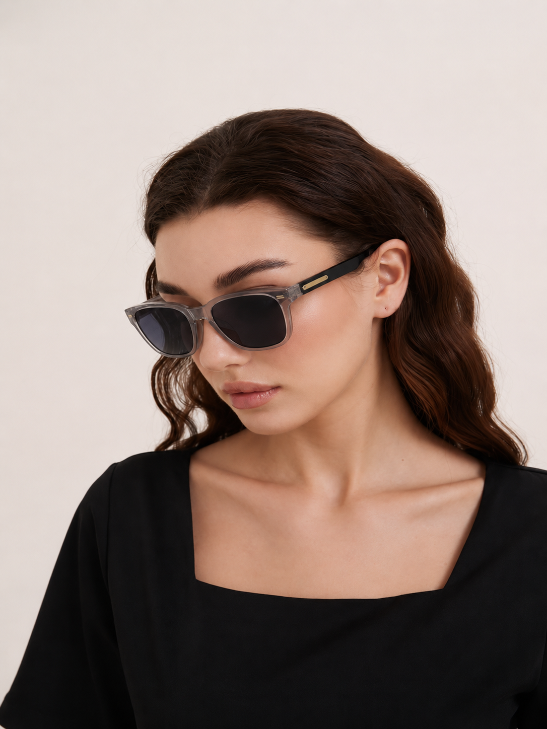 Crystal Edge Square Sunglasses