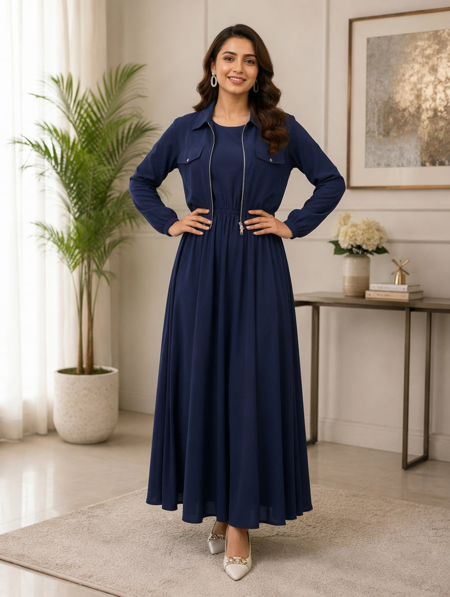 Jacket 2 Pcs Maxi Blue