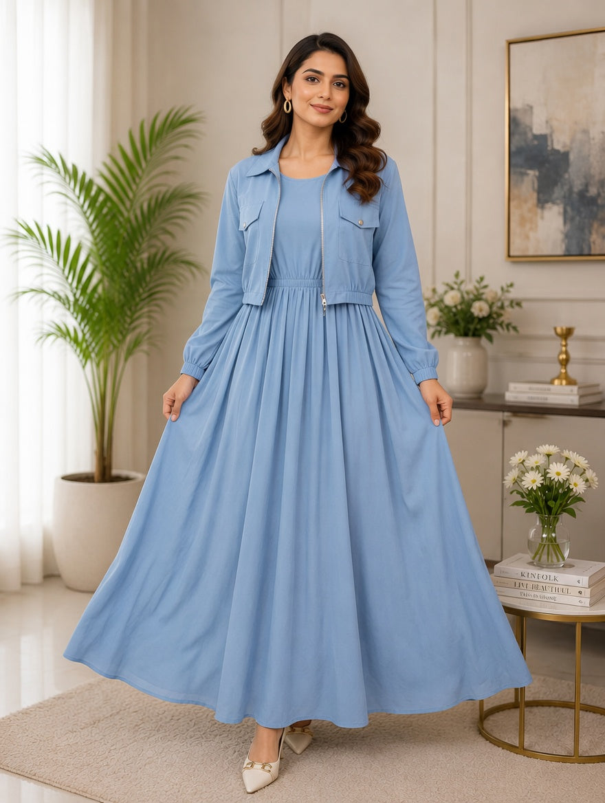 Jacket 2 Pcs Maxi Sky Blue