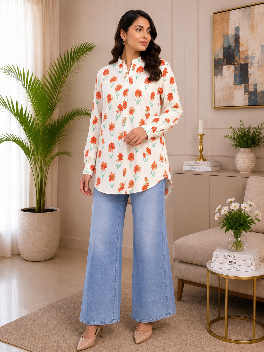 Tangerine Bloom Top