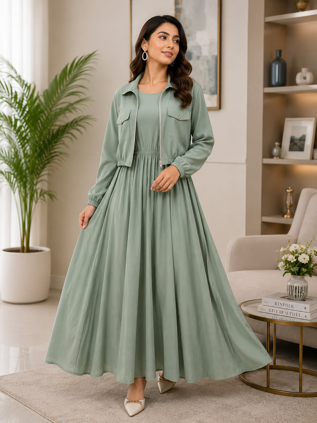 Jacket 2 Pcs Maxi Green